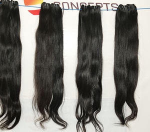 Cheveux humains vierges bruts non traités à 100 %, cuticules alignées, mèches lisses de cheveux indiens, extensions de cheveux indiens bruts - Product Image 6