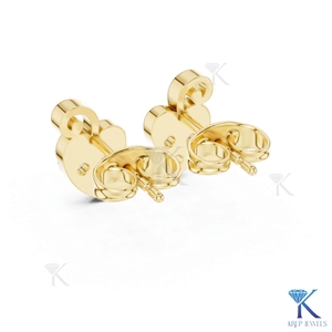 Lab Grown Diamond Abstract Leaf Scroll Luxury Stud <b>Earrings</b> 18K <b>Solid</b> Gold 3 Stone Cluster Fine Women Jewelry Wedding Party - Product Image 6