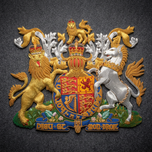 Écusson brodé à la main du blason royal, Lion et Licorne Or et Argent, style anglais, applique formelle, emblème décoratif unisexe pour adulte - Product Image 1