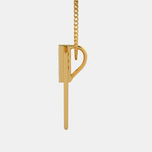 Collier pendentif triangle superposé en or jaune avec diamant de laboratoire - Product Image 4