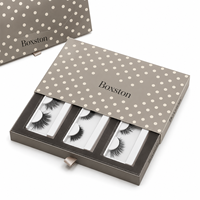 Boîte d'emballage coulissante de luxe en carton rigide avec logo personnalisé, en matériaux recyclés et doublure en éponge pour faux cils en vison