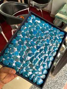 พลอยอะพาไทต์สีน้ำเงินธรรมชาติทรงรีเหลี่ยมเพชรพลอยสำหรับทำเครื่องประดับ ขายส่งอะพาไทต์สำหรับทำเครื่องประดับ - Product Image 2