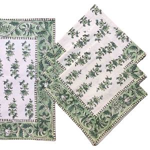 Manteles individuales de mesa de comedor a cuadros transpirables de lino y algodón 100% con estampado ecológico, decoración de cena, reutilizable sostenible de alta calidad - Product Image 1