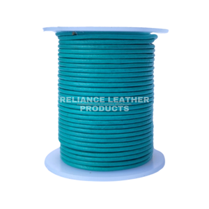 Cordon en cuir rond turquoise en cuir pleine fleur de qualité supérieure 1mm-8mm tailles personnalisées couleurs pour bijoux artisanat accessoires de bricolage - Product Image 1