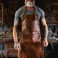 Tablier en cuir unisexe professionnel personnalisable pour usage intensif, design rustique pour les passionnés de grillades et de barbecue