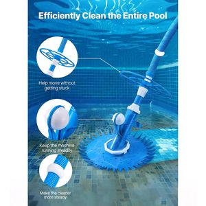 Pulitore Automatico per Piscina con Manico in Silicone, Aspirazione Laterale, 12 Ore di Autonomia, Spazzola per Piscina - Product Image 2