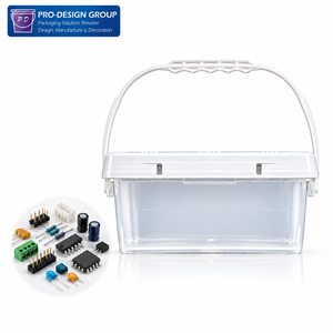 4L Square <b>Plastic</b> Pail with Lid for Electronic Components Small Parts Industrial Storage Packaging Container - Product Image 1