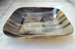 Assiette de service en corne de vache naturelle Plateau en corne fait à la main pour les collations Fruits Vaisselle en corne unique pour la maison et les cadeaux par FWE - Product Image 3