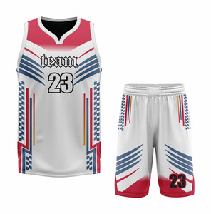 Customizable Sublimated Basketball Uniform Set Team 23 Blue Black V-Neck Sleeveless Moisture Wicking Unisex Adult Apparel - Product Image 4