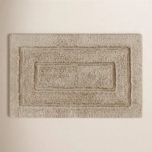 Tapis de bain rectangulaire classique en coton avec dos antidérapant en caoutchouc, design touffeté, épaisseur moyenne, usage domestique - Product Image 3