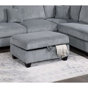 Set Divano Contemporaneo in Corduroy a 3 Pezzi Colore Nebbia: Divano LAF con Chaise Longue RAF e Sezione a L per Soggiorno - Product Image 5