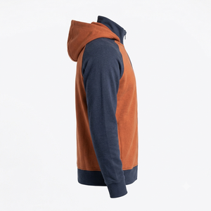 Sweat-shirt à capuche pour homme, manches raglan, couleur unie, coton French Terry, décontracté, coupe classique, avec poche, pour l'automne et l'hiver, en molleton - Product Image 3