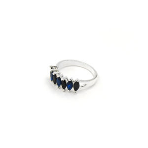 Anillo de ónix negro Iolite con corte marquesa, chapado en plata, hecho a mano, sin níquel, con engaste de latón, para uso diario. - Product Image 3