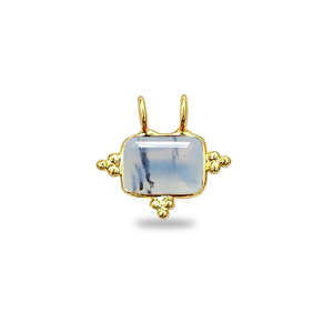 Dendrite <b>Opal</b> Rectangle Fancy Bezel Charm Handmade Gold Plated Charm Natural Dendrite <b>Opal</b> Indian Gemstone Jewelry Suppliers - Product Image 1