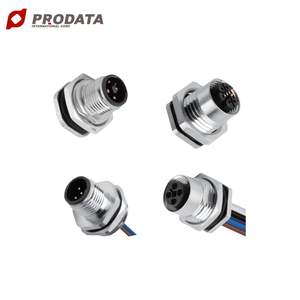 ขั้วต่อ PRODATA IP67 กันน้ำ M12 4 ขา แบบ T-Code ตัวผู้ ชุบทองเหลือง สำหรับงานยานยนต์ แบบ PCB Dip-Solder - Product Image 2