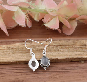 Pendientes de Piedra Lunar Blanca Natural, Plata de Ley 925, Pendientes Geométricos Largos, Piedra de Nacimiento de Junio, Joyería de Lujo para Bodas y Fiestas - Product Image 4