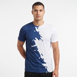 T-shirt de sport personnalisé bicolore pour homme, en coton et polyester, couleur unie, maillot d'entraînement athlétique, vente en gros pour la gym et le fitness - Product Image 5
