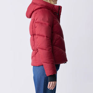Women Winter Waterproof <b>Hooded</b> Puffer <b>Jacket</b> with Zipper & <b>Fur</b> Cotton Filled Wholesale Bulk Supply Factory Direct - Product Image 4