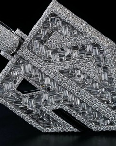 Custom 925 Silver Logo Shield Pendant Hip Hop Bling Jewelry 925 Sterling Silver Baguette & Round Passes Diamond <b>Tester</b> Pendant - Product Image 5