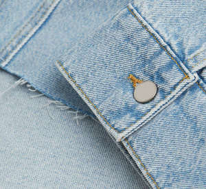 Veste en jean sur mesure pour femme, manches longues, tissu en coton respirant tricoté, coupe ajustée, hiver - Product Image 5