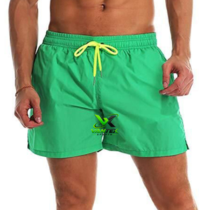 Shorts de bain décontractés pour hommes en polyester écologique à carreaux, avec cordon de serrage et taille élastique, séchage rapide - Product Image 3