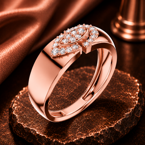 Rose Gold Diamond <b>Ring</b> <b>for</b> <b>Men</b>, Luxury lab grown diamond Statement Band, Modern Protective Jewelry Gift Design - Product Image 1