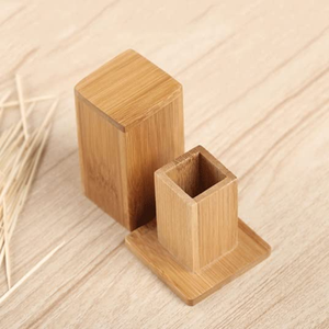 Porte-cure-dents en bambou, boîte à cure-dents en bois, porte-cure-dents réutilisable pour des designs de maison uniques, décoration, cadeaux originaux - Product Image 1