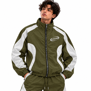 <b>Men</b> Nylon <b>Track</b> <b>Jacket</b> Lightweight Windbreaker Outdoor Training Running Travel Zip Front Stand Collar Breathable Regular Fit - Product Image 3