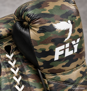 Gants de boxe en cuir Fly, camouflage, lacets, équipement d'entraînement professionnel pour adultes, légers, respirants, logo personnalisé - Product Image 5