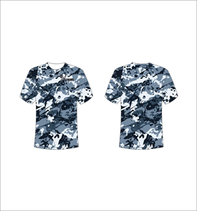 Camiseta de Manga Corta con Estampado Argyle para Hombre, Color Azul y Blanco, Cuello Redondo, Corte Regular, Transpirable, Informal, Estampada, Venta al Por Mayor, OEM - Product Image 3