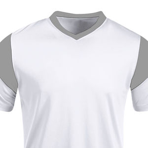Maillot de football blanc à col rond en mesh uni unisexe - Product Image 3