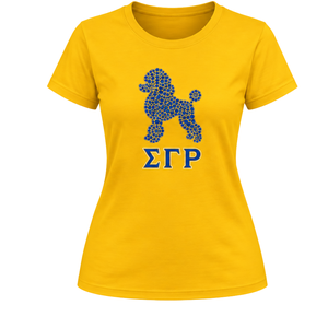 T-shirt personnalisé SGRHO pour femmes, motif Sororité grecque Sigma Gamma Rho, manches courtes, col rond, haut décontracté en coton, vente en gros de vêtements - Product Image 1