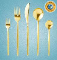 Ensemble de cuillères à café de luxe écologiques plaquées or avec accents géométriques marbrés - Agitateurs en acier inoxydable de qualité supérieure pour espresso et thé