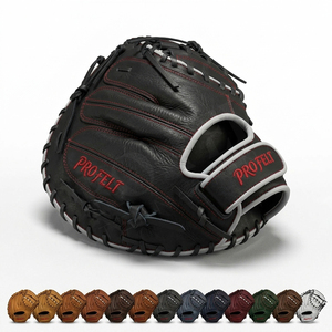 Guante de Béisbol de Cuero con Logotipo de Marca Bordado, Costuras Rojas, Duradero, Personalizado, Estilo OEM - Product Image 1