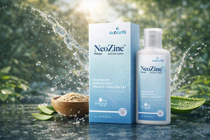 Lotion anti-démangeaisons Glocutis NeoZine 100ml, à l'avoine, à la vitamine E et à l'aloe vera, apaisante, hydratante, soulagement des peaux sèches, sans stéroïdes, soin de la peau - Product Image 2