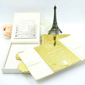 Boîte en velours ivoire, ensemble personnalisé avec miroir doré, panneau MDF, impression sérigraphique, couvercle découpé au laser - Product Image 3