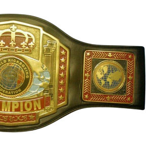Cinturón de Campeón Mundial de Kickboxing de Alta Calidad con Corona Dorada y Diseño Global, Edición de Coleccionista de Títulos de Lucha Libre de Alta Calidad - Product Image 3
