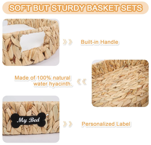 Artex Hai Nam Handwoven Eco-Friendly Soft Water hyacinth Portable Pet <b>Bed</b> for Dogs/Cats/<b>Rabbits</b> Removable Washable Cushion - Product Image 4