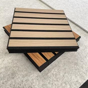 Panneau d'absorption acoustique en MDF écologique 2400x600mm, bois massif, NRC 80%, imperméable, pour chambre à coucher, salle de bain, espaces commerciaux, moderne - Product Image 1