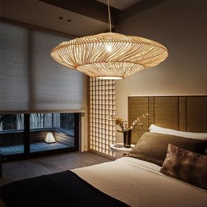 โคมไฟเพดานหวายดีไซน์ทันสมัย วัสดุธรรมชาติ สำหรับตกแต่งบ้าน ห้องครัว ห้องรับประทานอาหาร ห้องนั่งเล่น มีขนาดใหญ่ให้เลือก - Product Image 2