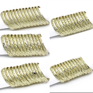 Wholesale Mix Design 14K 18K 24K Gold Plated Silver Plated 3 Tone Plated Brass Bangles Set, Traditional Bangles, Fashion Bangles - Product Image 2