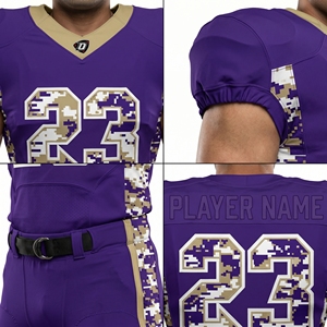 Ensemble d'uniformes de football américain personnalisés sublimés blancs pour camouflage numérique, avec short et pantalon d'équipe adulte en Spandex, anti-humidité, OEM - Product Image 4