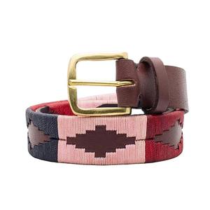Handmade Premium Leather Polo Belt Traditional Hand-Stitched Pampa Diamond Embroidered Belt Luxury Equestrian Style Casual Wear - Product Image 1
