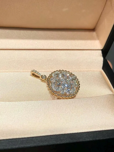 Ensemble de bijoux en diamants cultivés en laboratoire, boucles d'oreilles rondes en forme de grappe florale, bague, pendentif, ensemble en or 14 carats pour femmes - Product Image 3