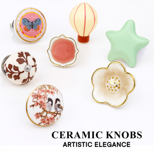 Boutons de commode en céramique faits à la main, turquoise et blanc, en forme de feuille, poignées de tiroir et de porte, vente en gros - Product Image 4