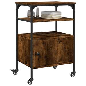 Soporte para impresora de madera de ingeniería de roble ahumado de 3 niveles, 19.7 x 15.7 x 29.9 pulgadas, carrito de almacenamiento - Product Image 5