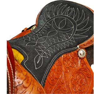 Selle de cheval Western en cuir de qualité supérieure pour la course de barillets, taille 17 pouces, siège disponible - Product Image 5