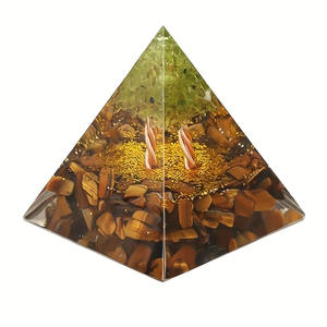 Best Selling <b>Orgonite</b> Tree of Life Pyramid with Tiger Eye Crystal for EMF Protection Healing Reiki Meditation from Aameena Agate - Product Image 2