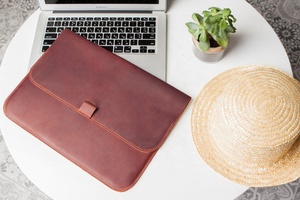 Genuine Leather Sleeve <b>Cover</b> Laptop Case Office Work Business Traveling, Messenger Premium Leather Laptops Bag Sleeve CASE - Product Image 5