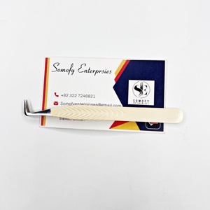 Somofy Enterprises Custom Logo 90 Degree Slim Boot Shape Japanese Solid Stainless Steel Fine Durable 10mm Length Volume Tweezers - Product Image 6